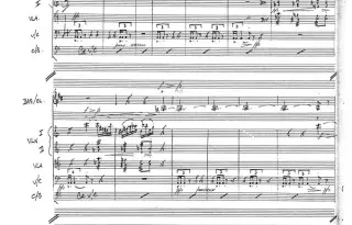 First page of manuscript score of the twentieth century Irish composer A J Potter’s Sinfonia “De Profundis”