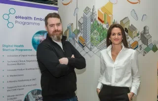 Stephen Geoghegan, founder of winning company, Cymantic Medical and Dearbhail Ormond, founder of Frendo (Photo Credit: Philip O’Neill)