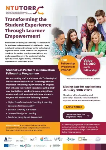 NTUTORR National Project which is an innovative collaboration across the Technological Higher Education sector to transform the student experience.