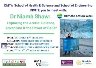 Dr Niamh Shaw October 2025 Event Poster