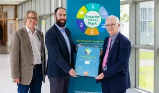 Representatives from DkIT receiving the Smarter Travel Bronze Award