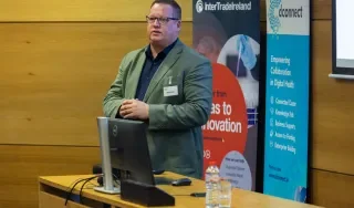 Neal Mullen Chief Information Security Officer HSE addressing the Cybersecurity for Healthcare Conference