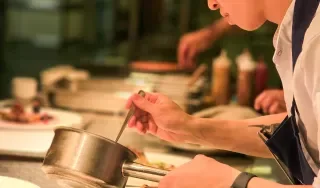 Eli adding the final touches to a dish in the Powerscourt kitchen