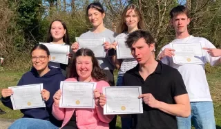 Students at an Erasmus Intensive Programme at IUT Lens receiving their certificates