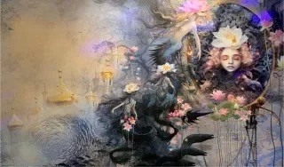 Painting captured by Computing Student Kristiana Latkovska in the Museum of Lost Tales