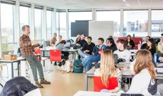 Group of Film & Television and Creative Media students with Jonathan Duggan on Erasmus+ Blended Intensive Programme at Avans University of Applied Sciences in Den Bosch, The Netherlands