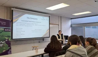 Rebecca Lambe Fagan speaking at the Women in Engineering event