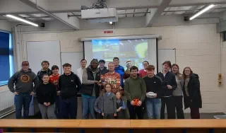 Mechanical Engineering students at the Christmas Mario Kart Tournament