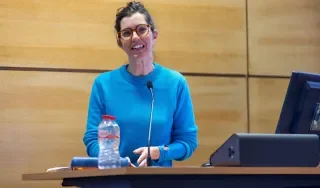 Emilie Pine presenting the Dorothy Macardle lecture at DkIT