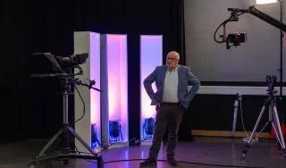 Theo O'Grady in the DkIT Film Studio