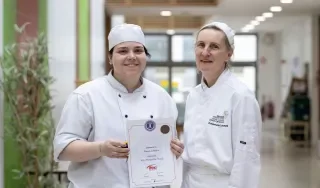 Daniela Schmidova with lecturer Rosemary Leonard