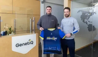 DkIT's Derek Crilly with Aaron Lawless from GenetiQ