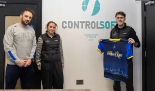 Representatives from ControlSoft with Derek Crilly from DkIT