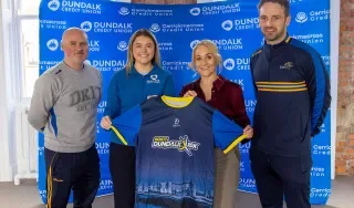 The Dundalk Credit Union Team with Brian Og Corr and Derek Crilly