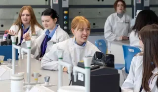 Students exploring microbiology in the DkIT labs