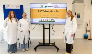 Shona McEvoy Elliman, Daniela Spinenco and Katie Bolger bringing DKIT’s Science in a Box Programme to schools in the region