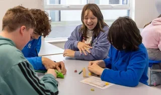 Students from Drogheda Educate Together taking part in the Science in a Box activities