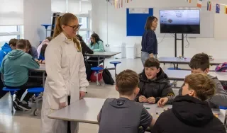Students from Drogheda educate together with science student Katie Bolger and Dr Orla Sherlock