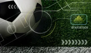 Football with sports data overlaid it