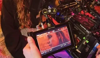 Lead actress Shauna Radford on the set of Sludge
