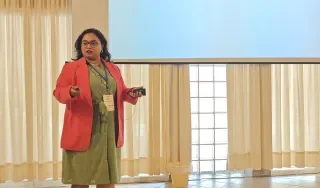 PhD Researcher Mugdha Srivastava presenting at the International Conference on Artificial Intelligence Applications and Innovations (AIAI) in Crete