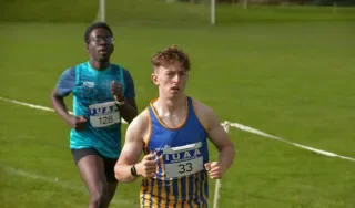 DkIT's Bernard Joyce during the men's 8km race. Photo credit Pint of Media