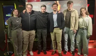 Film students at the premiere of Chasing Millions in Dundalk