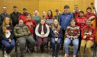 4th Year BA (Hons) Music students pictured with their friends from RehabCare