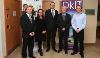 Pictured (l-r) are Anton Barrett, Head of Lifelong Learning, DkIT; Marcella Rudden, Head of Enterprise, Cavan Local Enterprise Office; Michael Mulvey, PhD, DkIT President; Vincent Reynolds, Chief Executive, Cavan Innovation & Technology Centre and Neil Larkin, DkIT Lecturer at the launch of the new Cert in Data Analytics for Business course at CITC.