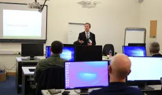 Anton Barrett, Head of Lifelong Learning at DkIT speaking at the launch of the new Cert in Data Analytics for Business in the CITC on Tuesday 21st January 2020