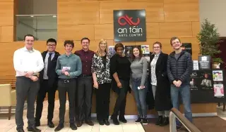 Dr Ingrid Lewis (Centre) with Film & TV Production Students at An Táin Arts Centre as part of new film screening collaboration.