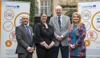 Prof. Keith Thornbury, DkIT Lead Partner; Helen Donaldson, Acting Director for the Joint Secretariat with the SEUPB; Prof. John Lockhart, University of the West of Scotland; Prof. Lorraine Martin, Queens University, Belfast