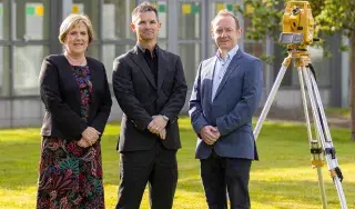 Dr Breda Brennan, DKIT Head of School of Engineering, Kevin Hollingsworth, Managing Director of Omega Surveying Services, Dr Phil Bradley, DkIT Building Surveying Programme Director
