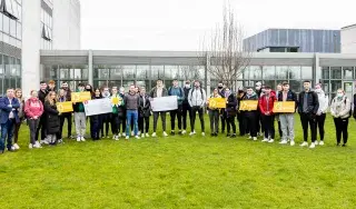 Business students who raised money for cancer charities