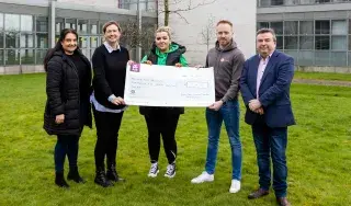 (Photo includes students of the Business Ethics and Corporate Citizen module, Lecturers Dr. Maeve McArdle, Mr. Shane Hill and Cormac McMullan from fundraiser for Cancer Fund for Children)