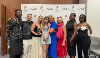 Winning Team with friends and family