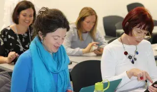 Attendees taking part in the CitizenSchool demonstration 