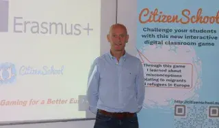 Senior lecturer in Computing in Games Development Derek O'Reilly at the Irish launch of CitizenSchool 