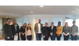 (L-R) Thomas Glass, Paul Moorehead, Diana Farrelly, Iryna Azaranka, Andreas Persson, Dmitrijs Zverevs, Indra Kalnina, Dr. Colletta Dalikeni, Caroline Coleman and Anas Haouat.