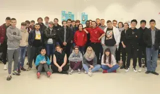 The Irish and French students who participated in the workshop.