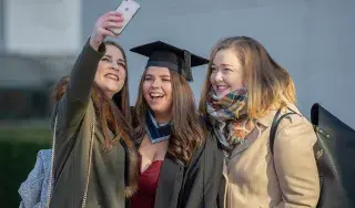 Rachel McLoughlin, Megan Reilly and Aoibheann Geraghty from Beaupark, Navan, Co Meath pictured at Megan’s conferring at Dundalk Institute Of Technology (DkIT) today