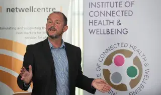 Dr Tim McCormac, Head of Research & Graduate Studies at DkIT at the launch of the new DkIT Institute of Connected Health & Wellbeing. (Photo: Ciara Wilkinson)