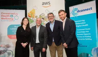 Niamh Ferris, Healthcare Account Manager, Amazon Web Services Breanndán Casey, Connected Health & Wellbeing Cluster Manager, DkIT Carl Power, Director dConnect Digital Health Innovation Hub, DkIT Mark Finlay, Head of Ireland Public Sector, Amazon Web Services