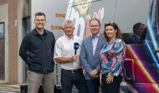 David Connolly, Garrett Duffy and Lavina McGahon RDC at LMFM Roadcaster