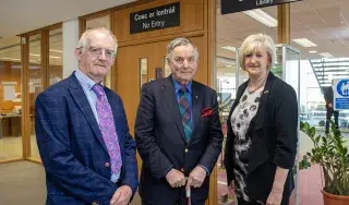 Dr. Diarmuid O'Callaghan, DkIT President, General de Chastelain & Dr. Sheila Flanagan, Vice President for Academic Affairs & Registrar