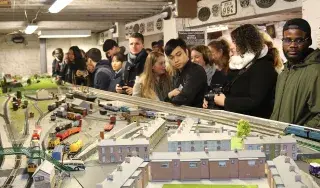 DkIT Erasmus and International students enjoy a tour of Greenore's interactive Railway Museum display
