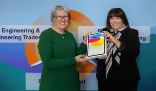 Denise Quigley, Head of Department of the Built Environment at DkIT with Michelle Hanley, Head of Sales at GoReport 