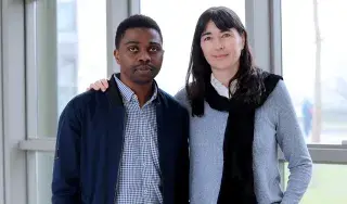 Pictured left to right: DkIT student Archie Sita and Charlotte Byrne, Education Officer, Irish Refuge Council 