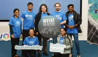 DkIT student Christopher Dmello with other members of the winning team