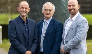 Dr Tim McCormac, Head of Research and Graduate Studies, Diarmuid O'Callaghan, DkIT President, Aidan Browne, Head of Business Development & Innovation